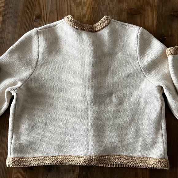 Sezane Auguste Beige and Brown Knit-Accent Blazer - Picture 6 of 6